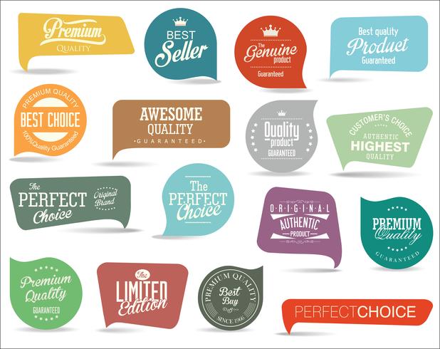 Modern badges stickers and labels collection vector