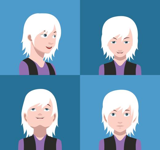 Conjunto de coloridos avatares de personajes. vector