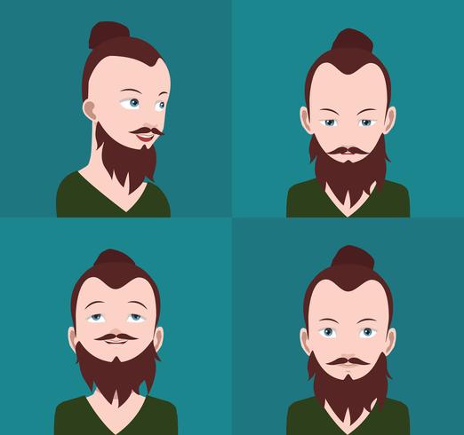 Conjunto de coloridos avatares de personajes. vector