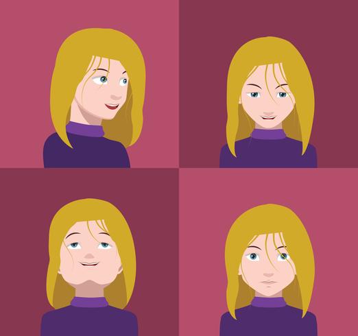 Set of colorful avatars of characters vector