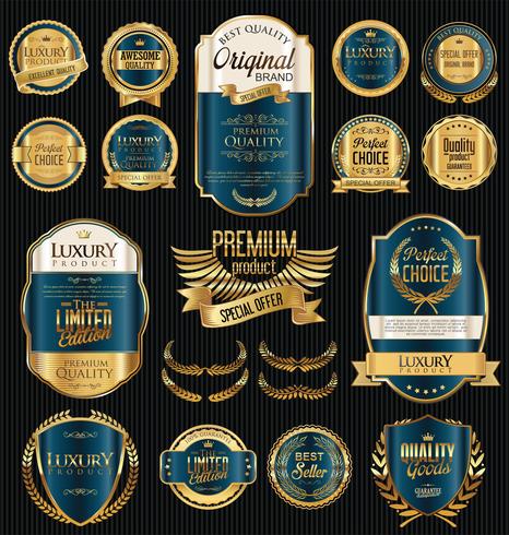 Olive oil retro labels collection vector