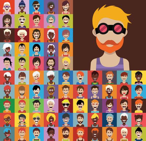 Avatar collection of various male and female characters vector