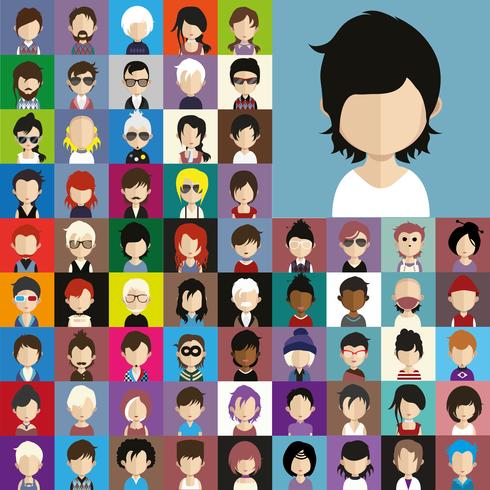 Avatar collection of various male and female characters vector