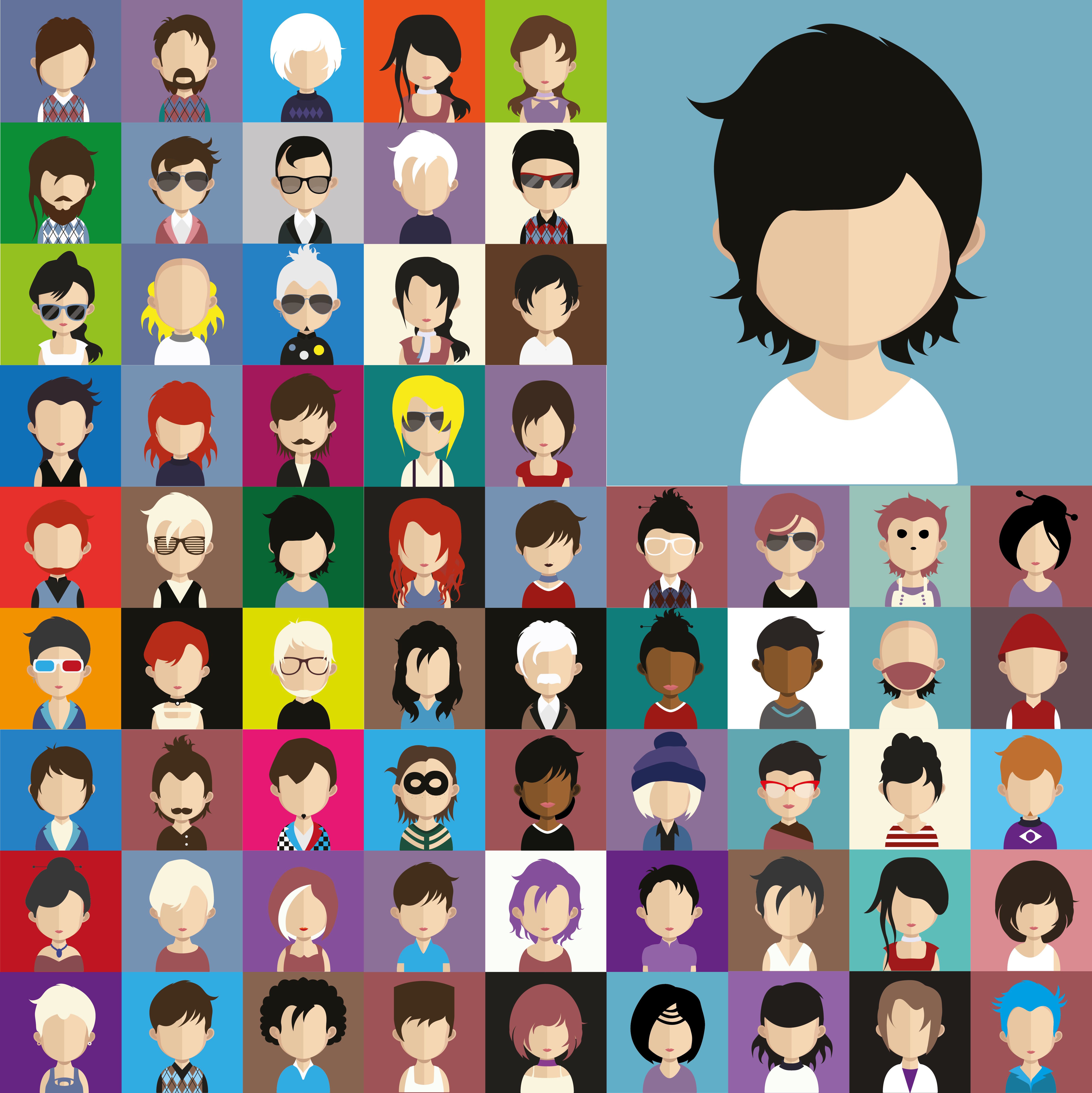 Avatar collection of various male and female characters Avatar collection of various male and female characters