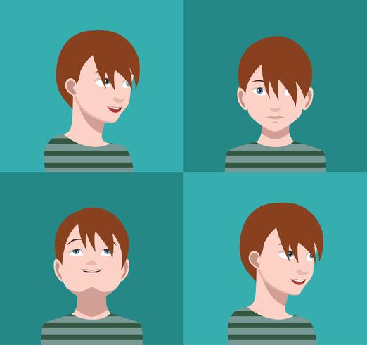 Set of colorful avatars of characters vector