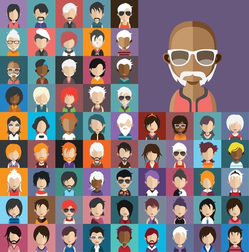 Avatar collection of various male and female characters vector