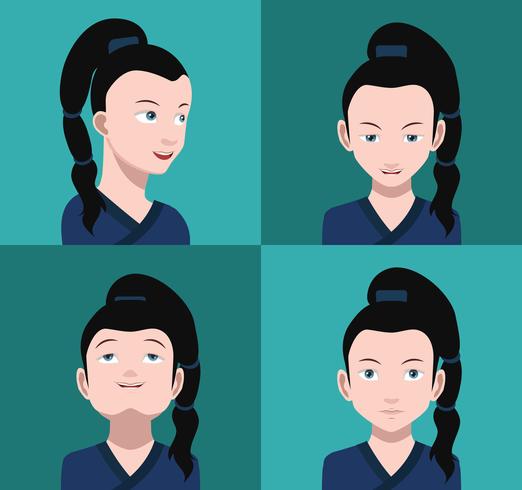 Conjunto de coloridos avatares de personajes. vector