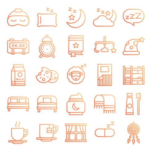 Pack de iconos para dormir vector