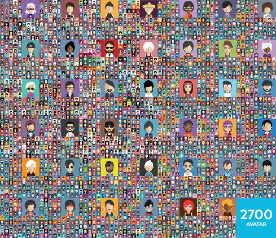 Set of colorful avatars of characters vector