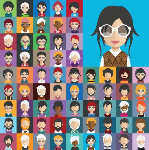Avatar collection of various male and female characters vector