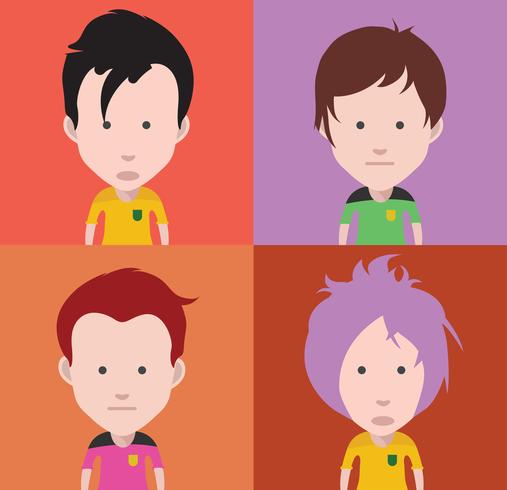 Conjunto de coloridos avatares de personajes. vector