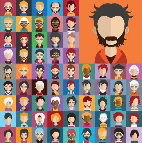 Avatar collection of various male and female characters vector