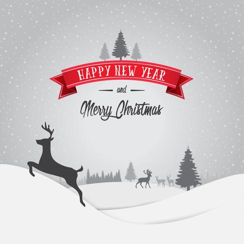 God Jul Och Gott Nytt Ar Dekoration Kort Med Snow Flake Bokeh