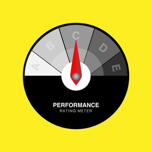 Creative vector illustration of rating customer satisfaction meter. Performance meter rating