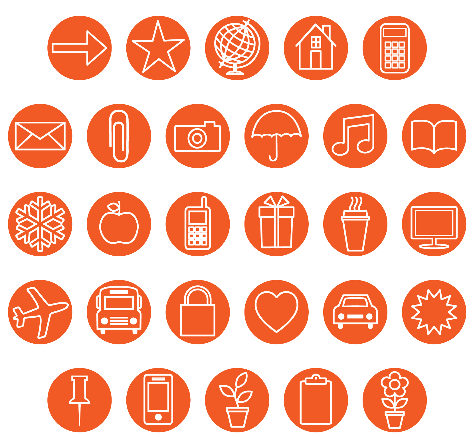 orange icon set 457930 Vector Art at Vecteezy