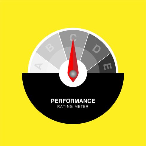 Creative vector illustration of rating customer satisfaction meter. Performance meter rating