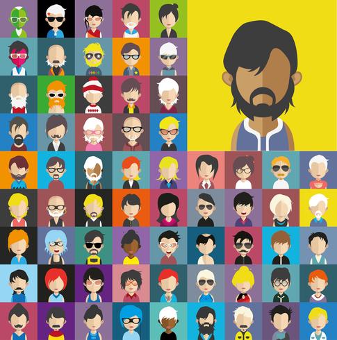 Avatar collection of various male and female characters vector