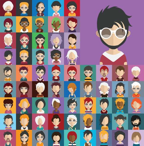 Avatar collection of various male and female characters vector