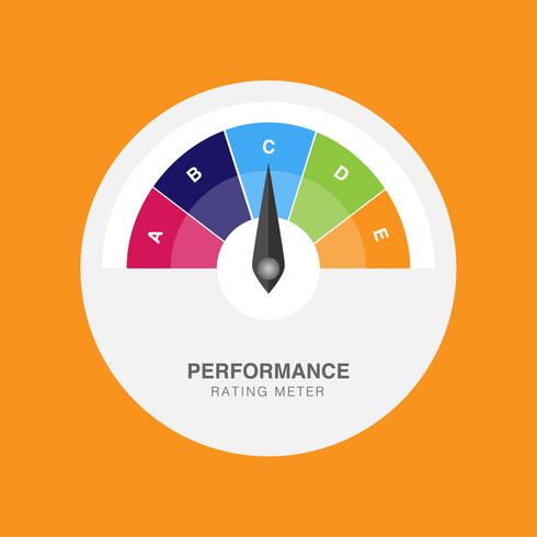 Creative vector illustration of rating customer satisfaction meter. Performance meter rating