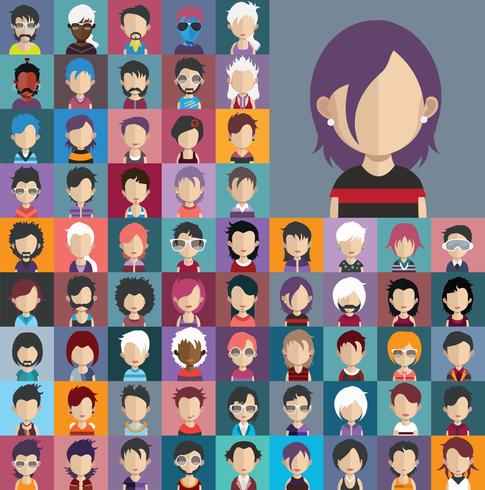 Avatar collection of various male and female characters vector