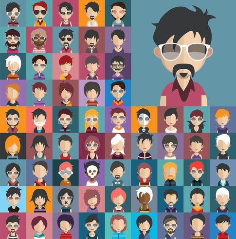 Avatar collection of various male and female characters vector