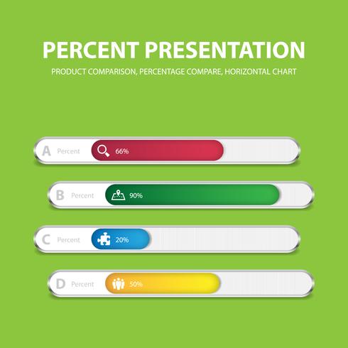 Plantilla de barra de porcentaje de infografía de negocios con 4 opciones vector