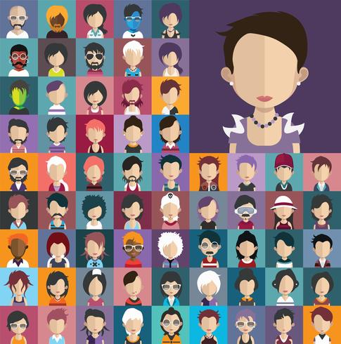 Avatar collection of various male and female characters vector