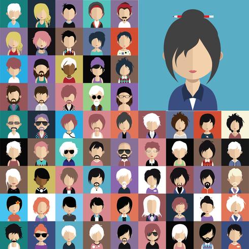 Avatar collection of various male and female characters vector