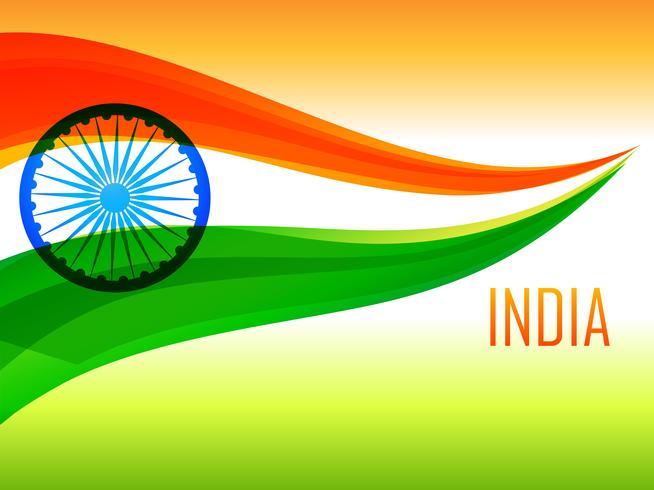 indian flag made with tricolor wave  vector