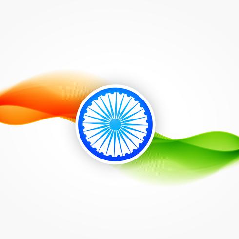 vector flag of india with wave flowing