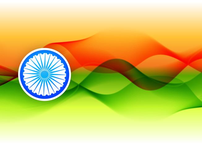 diseño de bandera india hecho en estilo de onda vector