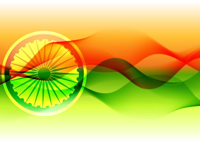 vector flag of india with wave flowing