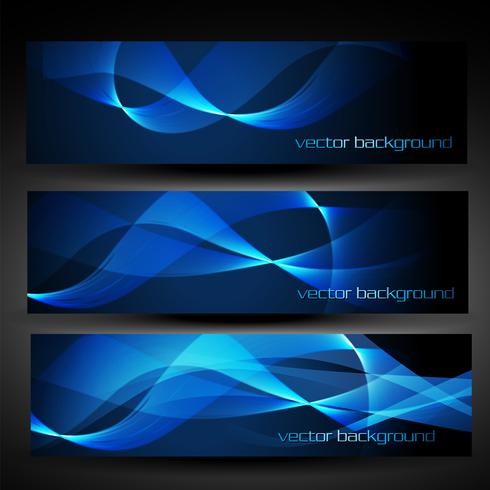 vector blue abstract banner set 4