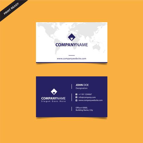 Modern blue creative business card and name card, horizontal simple clean template vector design 
