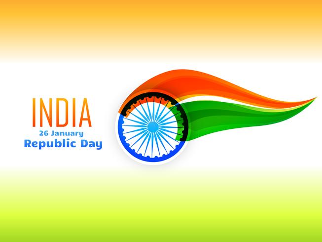 indian republic day flag design  made in wave style  vector