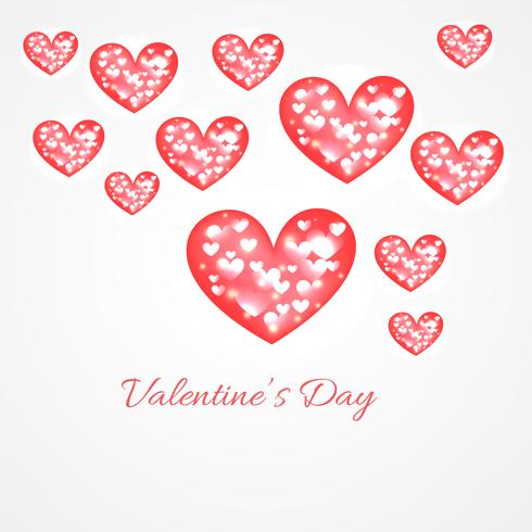 valentine day hearts background illustration vector