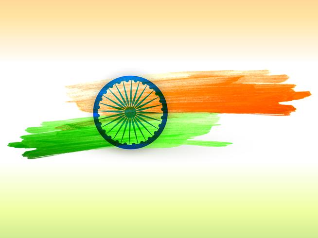 indian flag made with color strokes  vector