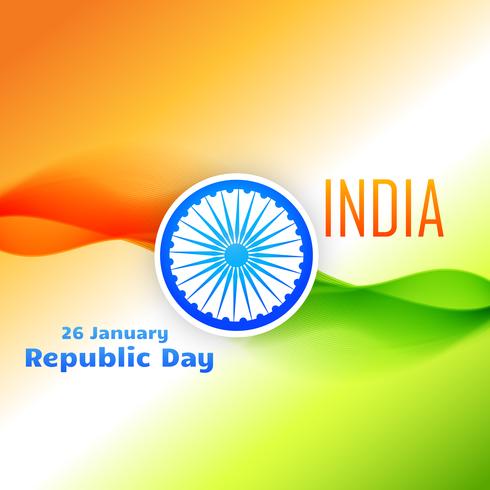 tri color indian flag design for republic day vector