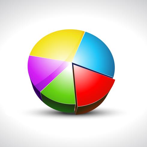 shiny pie graph icon vector