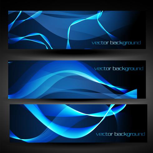 vector blue abstract banner set 5