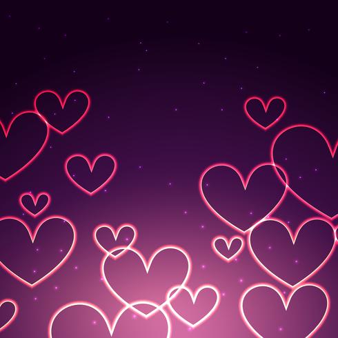 atractivo fondo de corazones vector