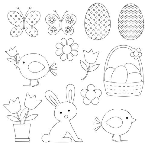  Easter Digital Stamps Clipart vector