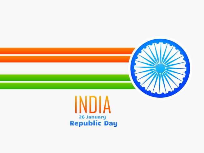 diseño del día de la república india hecho con línea y rueda vector