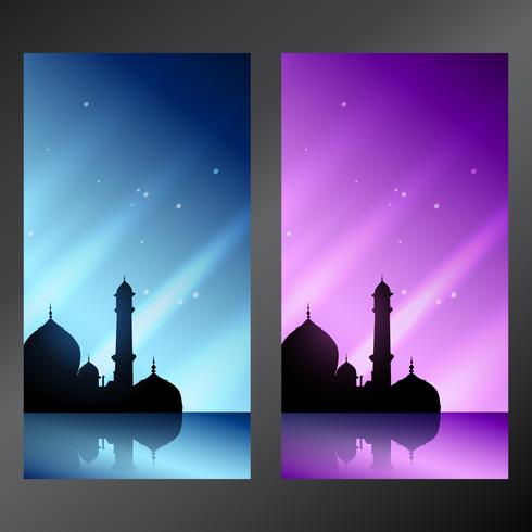 islamic set of banner vector