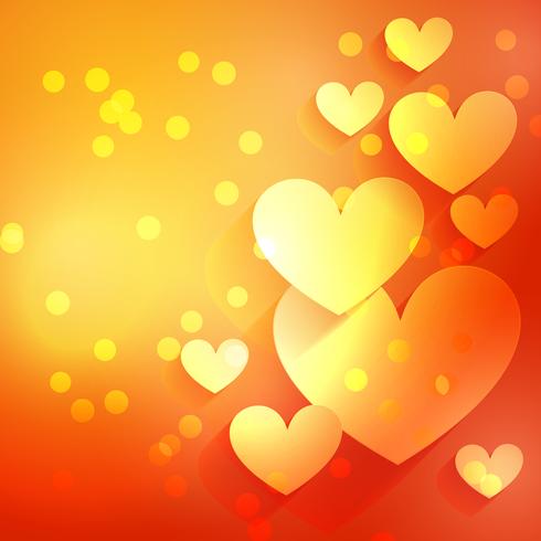 beautiful heart background with bokeh effect vector