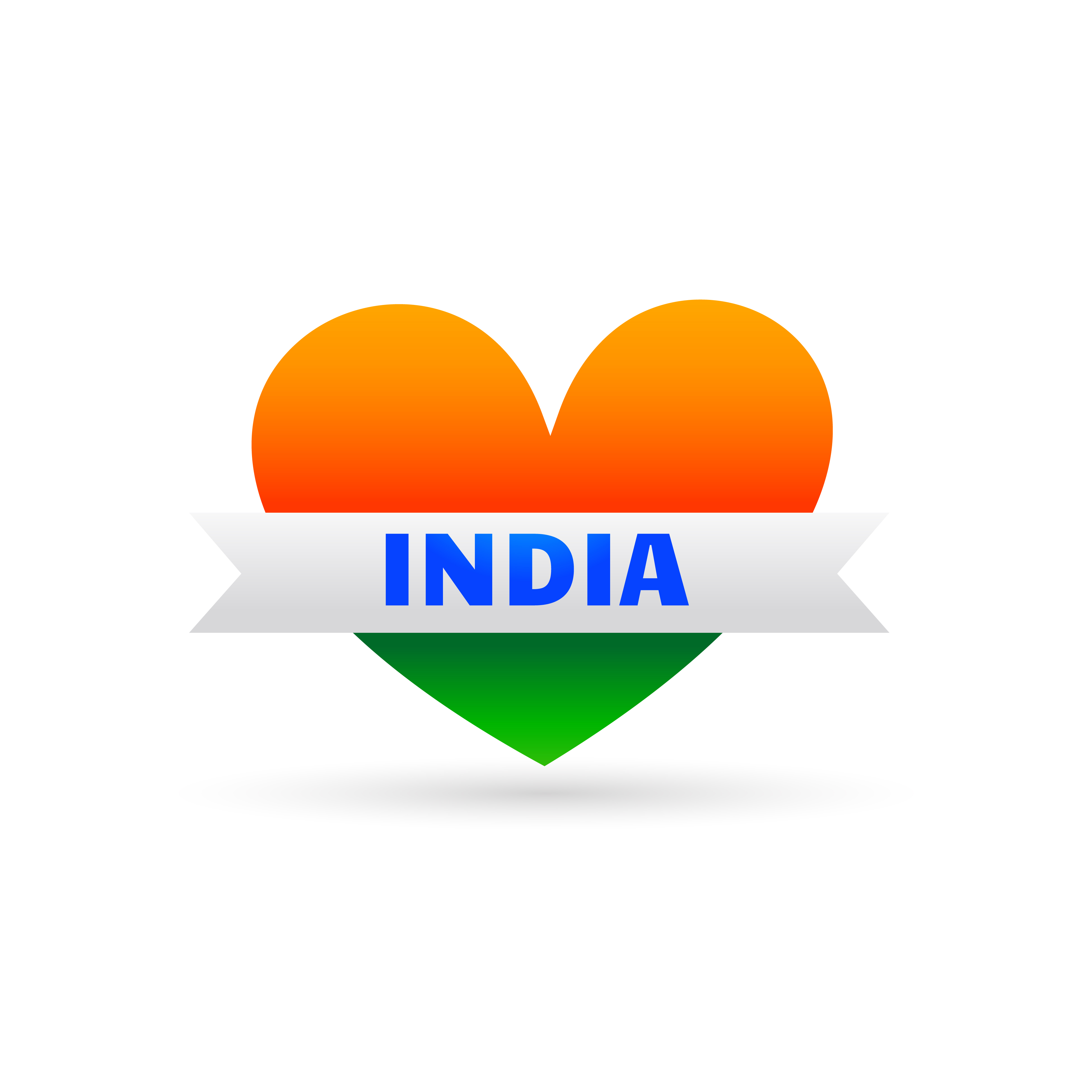 love india symbol with heart and ribbon 458584 Vector Art at Vecteezy