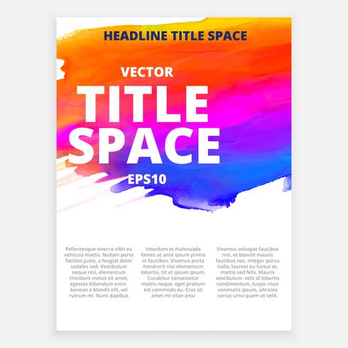 vector colorful brochure with ink effects
