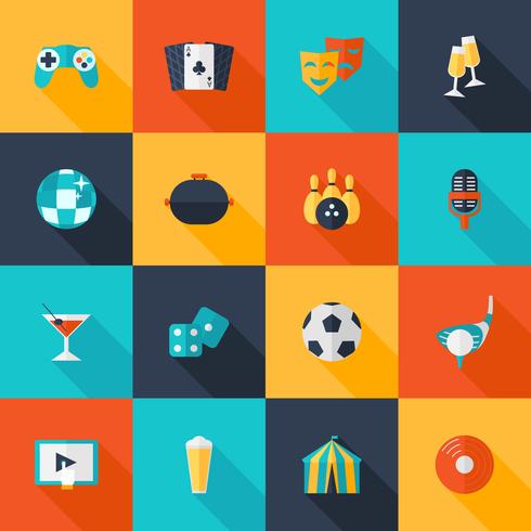 Entertaining Icons Set vector