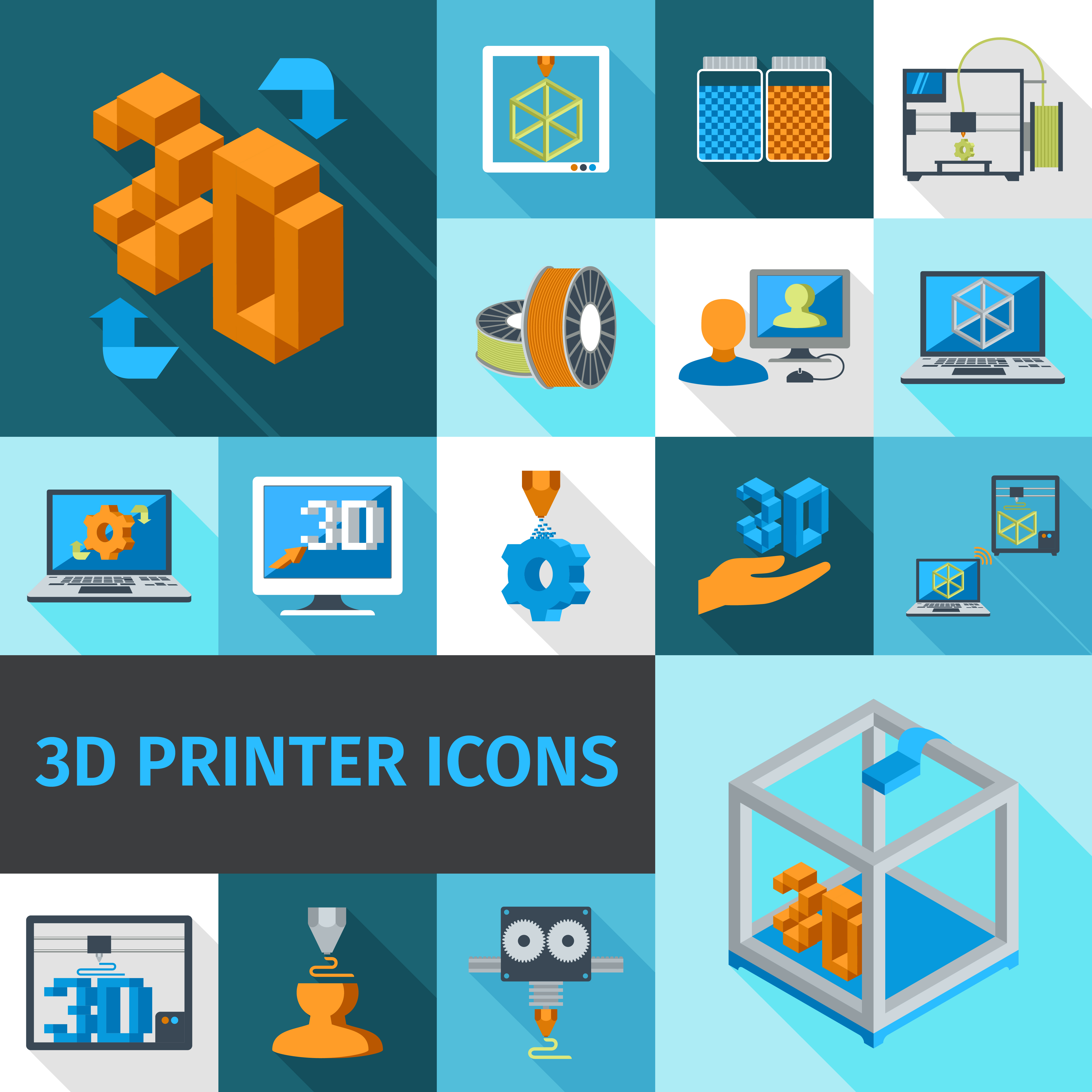 Download Printer 3d Icons - Download Free Vectors, Clipart Graphics & Vector Art