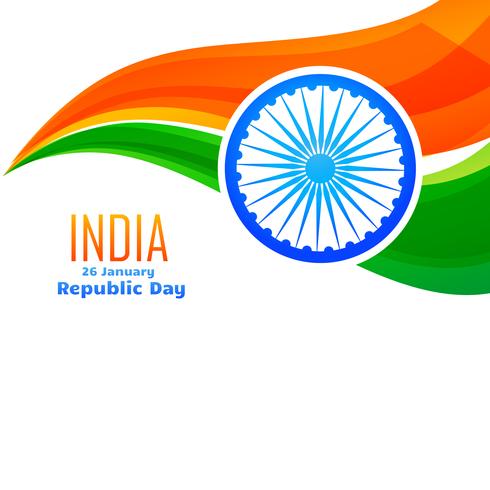 diseño de la bandera India vector en estilo de onda